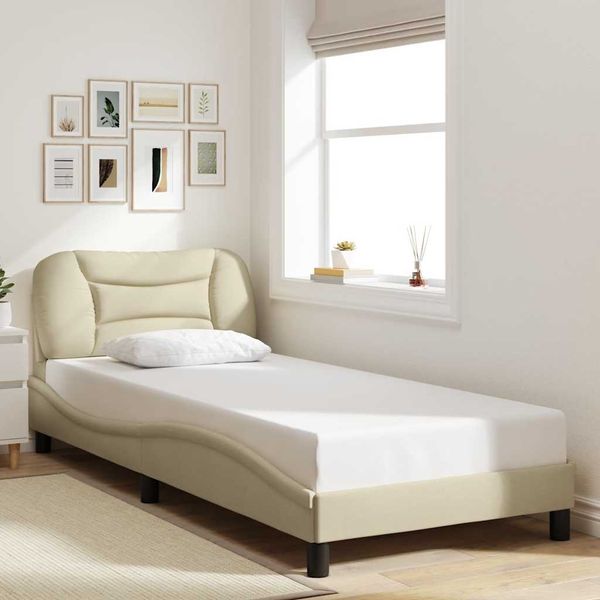 vidaXL Bettgestell ohne Matratze "Hvar" Creme 80x200 cm Stoff 3207735