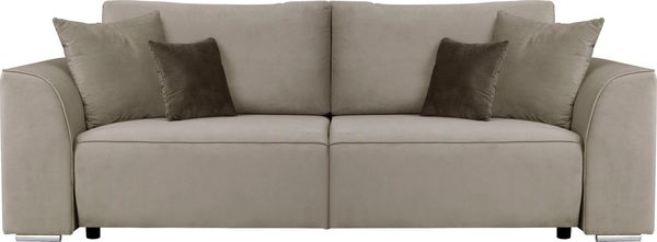 INOSIGN 3-Sitzer Beatrice Schlafsofa, wahlweise auch mit Bettfunktion und Bettkasten, incl. 2 Zierkissen