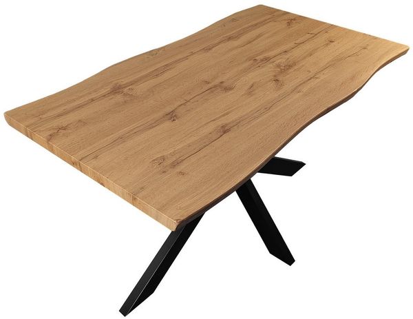 SAM® Esstisch TorbenS, Holz Wildeiche-Optik, Spider-Metallgestell, Baumkante Bild 3