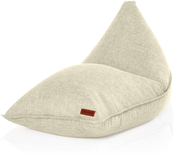 Green Bean® Sitzsack "Triangle" 150x100x100cm mit 220 Liter EPS-Perlen Füllung - Kuschelig Weich Waschbar - Beige