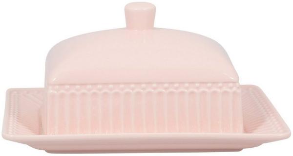 Greengate Butterdose Alice Butterdose pale pink medium 17 x 14 cm, Steinzeug