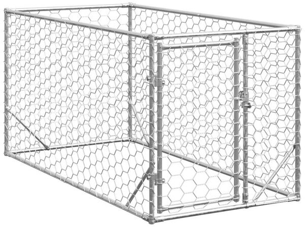 vidaXL Outdoor-Hundezwinger mit Tür 2x1x1 m Verzinkter Stahl 4105410
