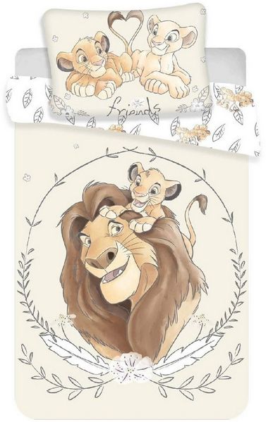 Disney Kinderbettwäsche Disney König der Löwen + Bambi Babybettwäsche 100x135cm 2er-Set, Renforcé, 2 teilig