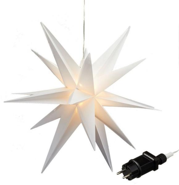 Spetebo LED Stern Deko Leuchte Outdoor - Stern aus Kunststoff, An / Aus / Timer, LED, warmweiss, Strom betriebener LED Weihnachtsstern