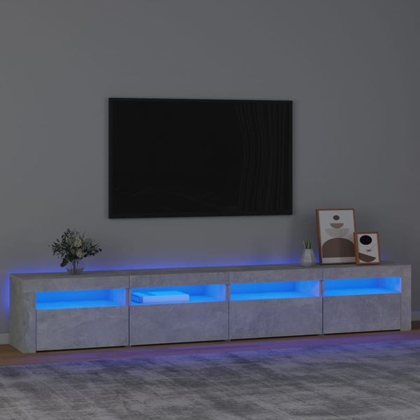 TV-Schrank mit LED-Leuchten Betongrau [3152765]