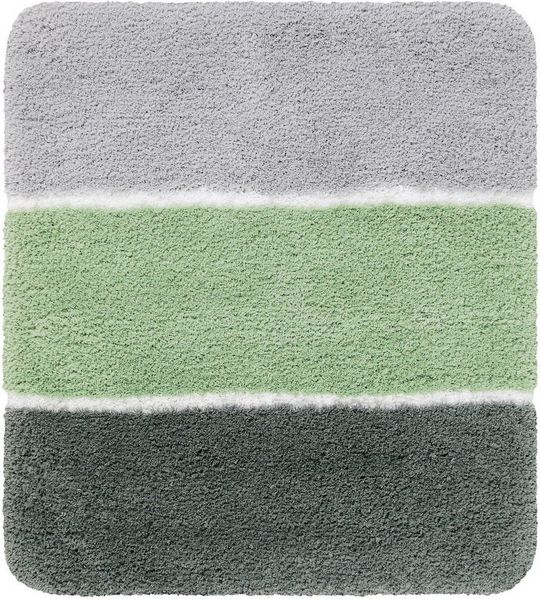 Homie Living Badematte Rio Marina, Höhe 30 mm, rutschhemmend beschichtet, fußbodenheizungsgeeignet, schnell trocknend, Polyester, rechteckig, flauschiger Badteppich, modern gestreift, waschbar, Badezimmerteppich