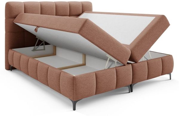 Boxspringbett Schlafzimmerbett SOPHIE 120x200cm Stoff Aragon Rostbraun Bild 4