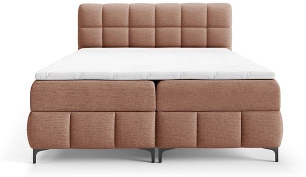Boxspringbett Schlafzimmerbett SOPHIE 120x200cm Stoff Aragon Rostbraun Bild 3