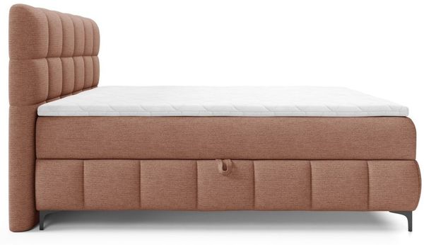 Boxspringbett Schlafzimmerbett SOPHIE 120x200cm Stoff Aragon Rostbraun Bild 2