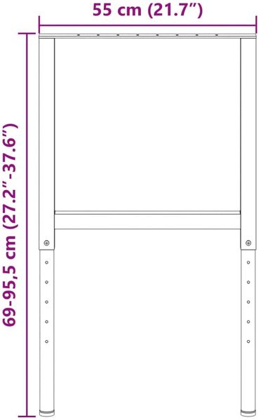 vidaXL Werkbankgestell Verstellbar 2 Stk. Metall 55x(69-95,5) cm 147931 Bild 11