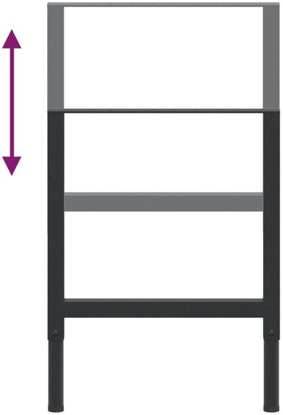 vidaXL Werkbankgestell Verstellbar 2 Stk. Metall 55x(69-95,5) cm 147931 Bild 9