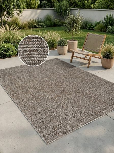 OTTO home Teppich Lennor, In- und Outdoor geeignet, Balkon, Camping, rechteckig, Höhe: 8 mm, Wetterfest & UV-beständig, meliert, Sisal-Optik, Esszimmer, Wohnzimmer