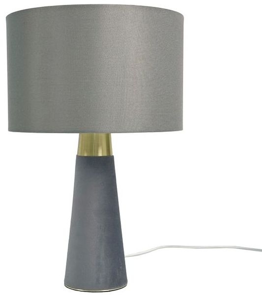 Relaxdays Tischlampe Samt & Leinen