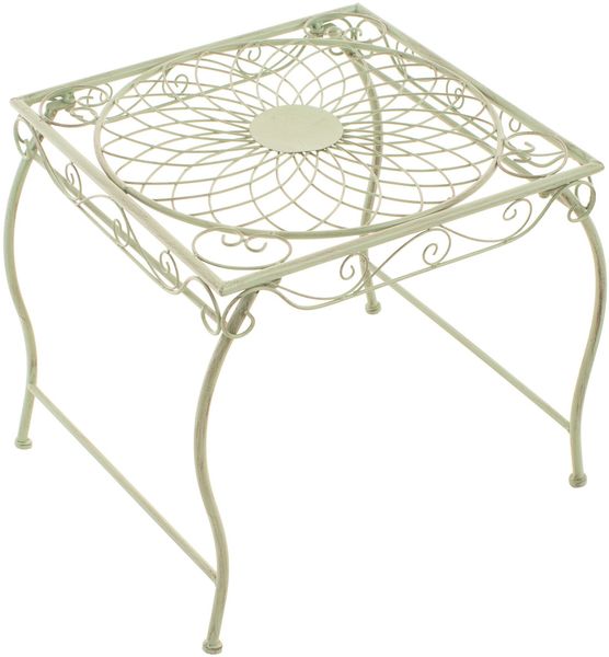CLP Gartentisch aus Eisen Zarina Beistelltisch im Jugendstil für Terrasse und Balkon,antik-grün