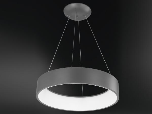 LED Pendelleuchte, Metall, höhenverstellbar, grau, L 45cm, PURE