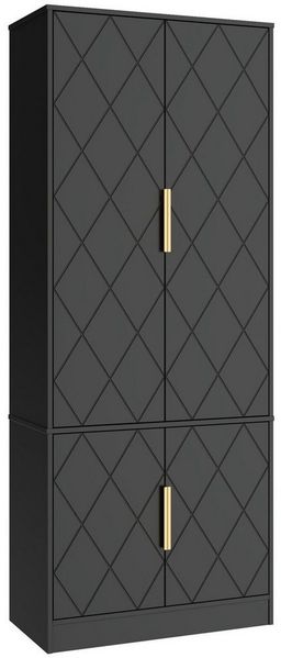 UEV Hochschrank mit 4 Türen, Kücheschrank, Badzimmerschrank (Schuhschrank verschiedenen, vielseitig einsetzbar für Büro, Flur, Küche, Hauswirtschaftsraum) Mehrzweckschrank Aktenschrank Hochschrank mit verstellbare Ablage