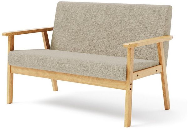 OUNUO Sofa 2 Sitzer Sofa Couch Loungesofa Modern und Skandinavisch, Beige