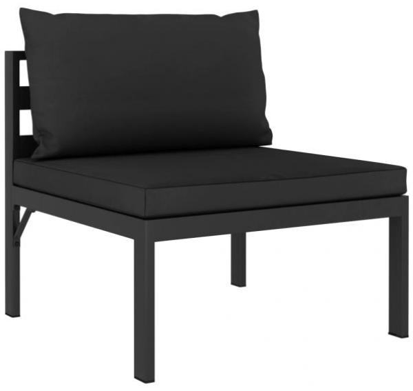 vidaXL Modular-Sofa-Mittelteil mit Kissen Aluminium Anthrazit 49240