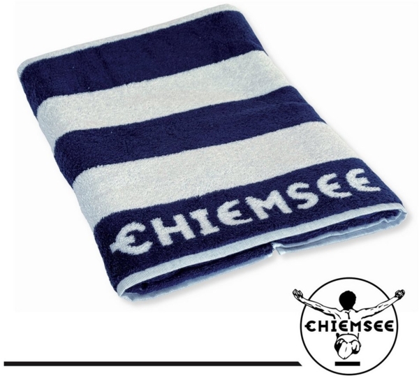 Chiemsee Saunatuch 100% Baumwolle, 80 x 200 cm, Frottier, gestreift, Logo-Schriftzug