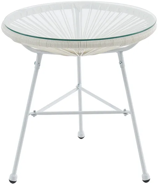 Vente-unique - ALIOS Gartensitzgruppe HarzGlas Weiß - B 50 cm x H 50 cm x L 50 cm
