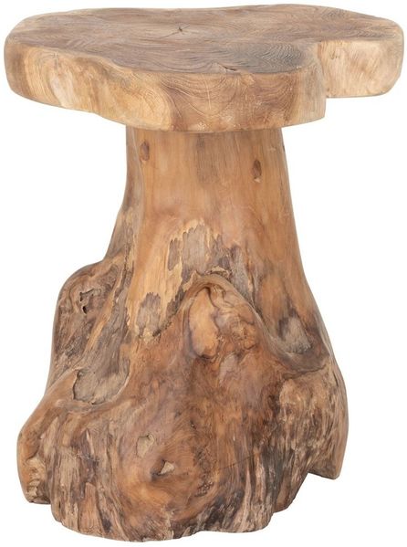 Beistelltisch Mushroom aus Teakholz, Natur