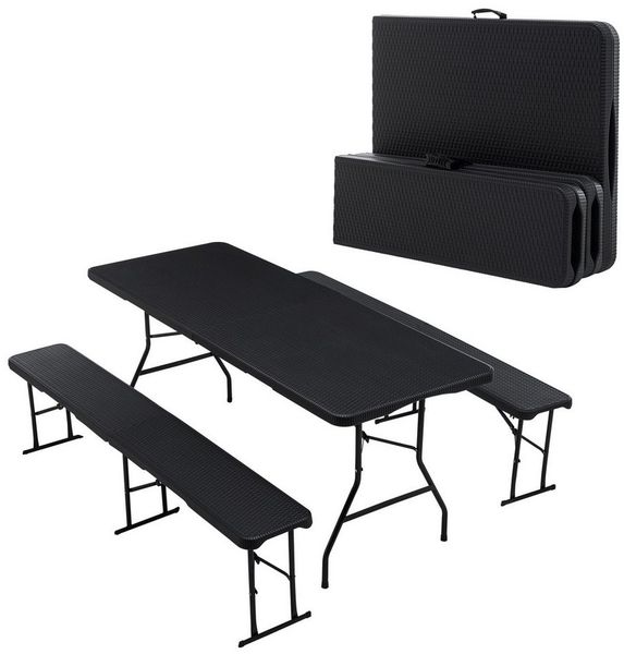 Thanaddo Klapptisch Bierzeltgarnitur Partytisch,Gartentisch,Campingtisch, Gartenmöbel Set,Klappbar & Wasserabweisend