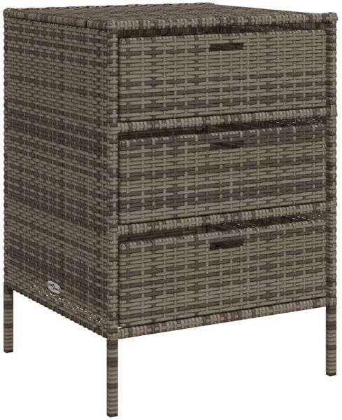 vidaXL Gartenschrank Grau 55x59x80 cm Poly Rattan 365553 Bild 2