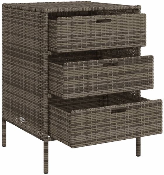 vidaXL Gartenschrank Grau 55x59x80 cm Poly Rattan 365553 Bild 6