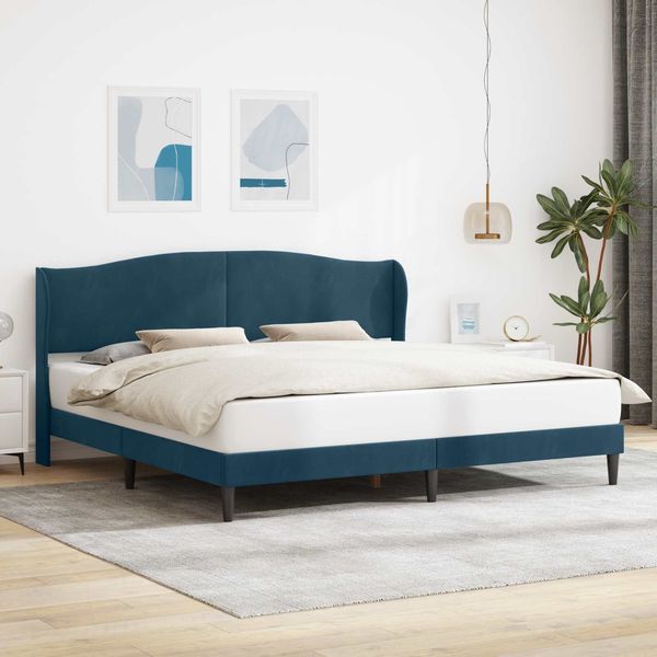 vidaXL Bettrahmen mit Kopfteil Blau 180x200 cm Samt 42027940