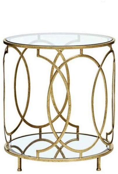 Glastisch "Elke" rund, antik gold