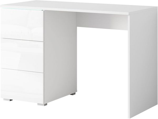 Home affaire Schreibtisch Vera, Computertisch mit LED-Beleuchtung (1-St), Moderner Schreibtisch, Push-to-Open, 3 Schubladen, B 110 oder 150 cm