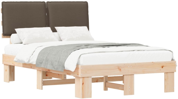 vidaXL Bettgestell mit gepolstertem Kopfteil Taupe 120x190 cm 877297