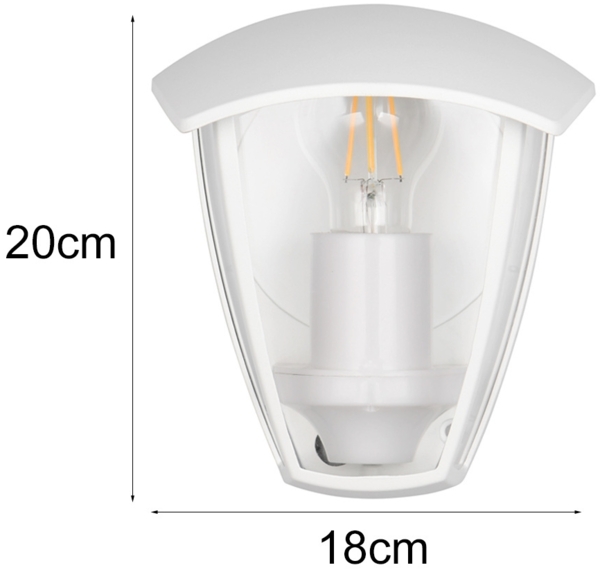 LED Außenwandleuchte Halbschale im Landhausstil Weiß, Höhe 20cm Bild 3