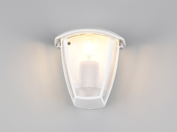 LED Außenwandleuchte Halbschale im Landhausstil Weiß, Höhe 20cm Bild 6