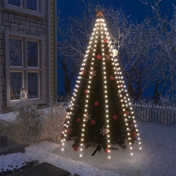 vidaXL Weihnachtsbaum-Lichternetz, mit 250 LEDs, Kaltweiß, 250 cm