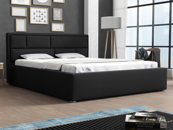 Mirjan24 'Deco' Polsterbett mit Lattenrost, Schwarz, 120x200 cm, false Bild 2