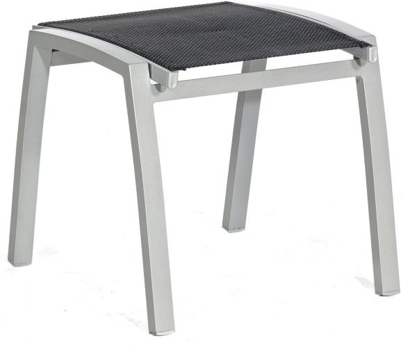 Sonnenpartner Fußhocker Florida Aluminium silber/Textilen schwarz Sitzhocker