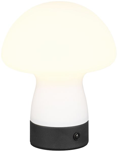 Kleine Akku Tischlampe DOOLEY aus Glas Weiß, Höhe 18cm Bild 2