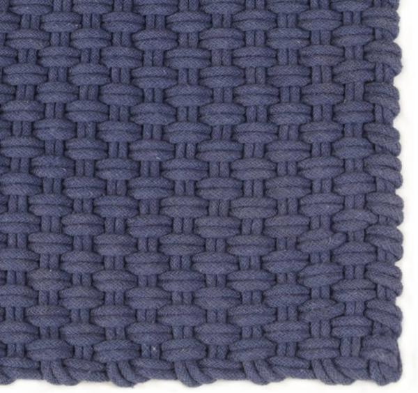 vidaXL Teppich Rechteckig Marineblau 120x180 cm Baumwolle 345126 Bild 6