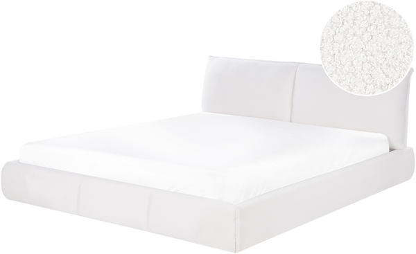 Wasserbett Bouclé VINAY 180 x 200 cm Weiß