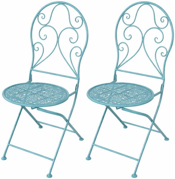 HTI-Living Gartenstuhl Gartenstuhl 2er-Set Lani Blau (Set, 2 St)