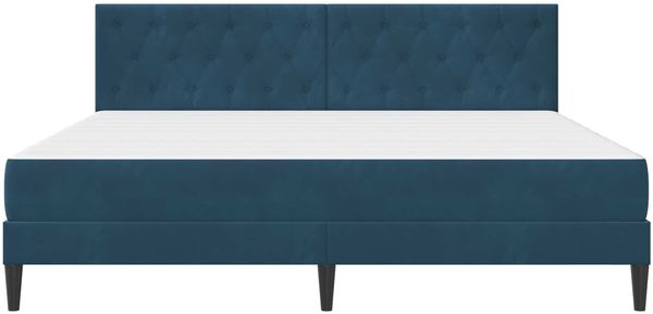 vidaXL Bettgestell mit Matratze mit Kopfteil Blau 180 x 200 cm Samt 3415071 Bild 6