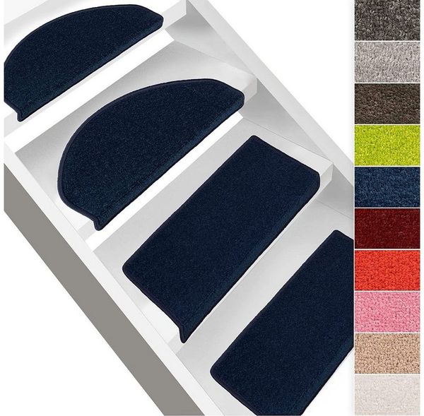 Karat Stufenmatte Fallon, Treppenschutz in 9 Farben, 2 Varianten, Stufenschoner, Halbrund, Höhe: 8.5 mm, Velours-Oberfläche