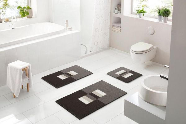Linea Due Badematte Capricio, Höhe 18 mm, rutschhemmend beschichtet, fußbodenheizungsgeeignet, Polyacryl, rechteckig