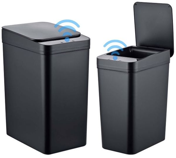 Relaxdays Mülleimer 9L & 15L mit Sensor 2er-Set