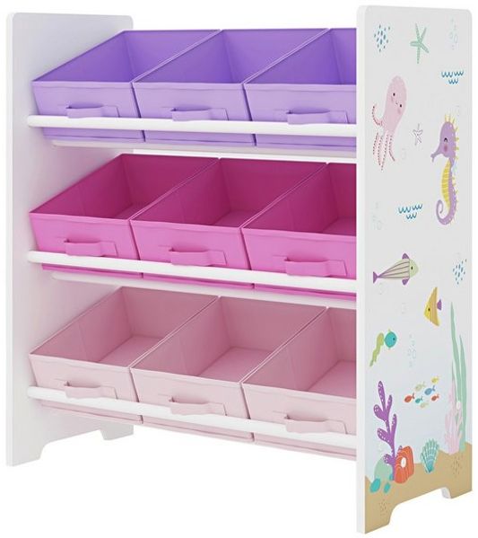 Kinderregal Boiro 60x62x30 cm Ozean-Motiv [en. casa] Bild 4