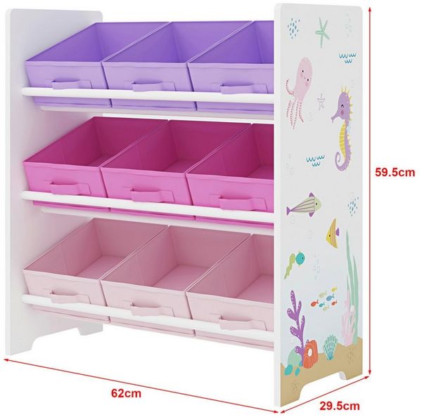 Kinderregal Boiro 60x62x30 cm Ozean-Motiv [en. casa] Bild 2