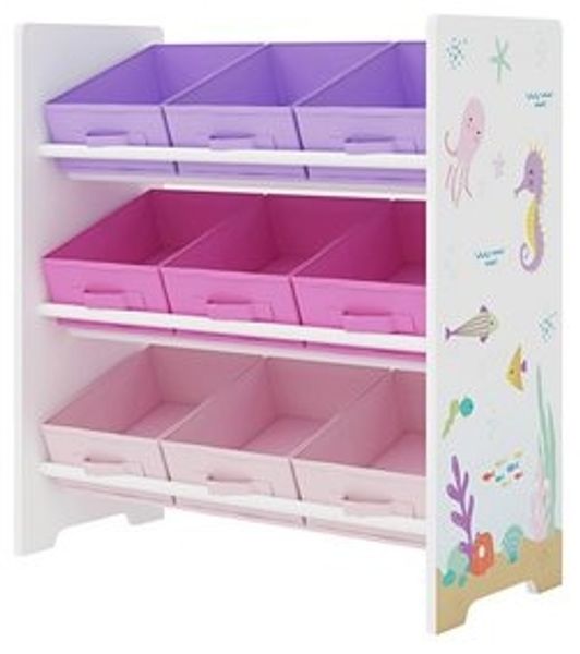 Kinderregal Boiro 60x62x30 cm Ozean-Motiv [en. casa] Bild 6