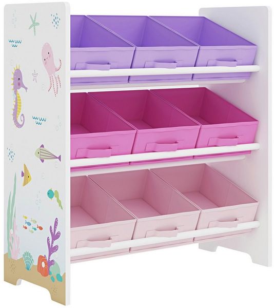 Kinderregal Boiro 60x62x30 cm Ozean-Motiv [en. casa] Bild 3