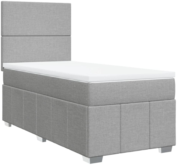 vidaXL Boxspringbett mit Matratze Hellgrau 80x200 cm Stoff 3291488
